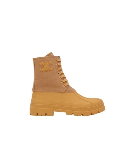 Céline Brown Lace-Up Boots