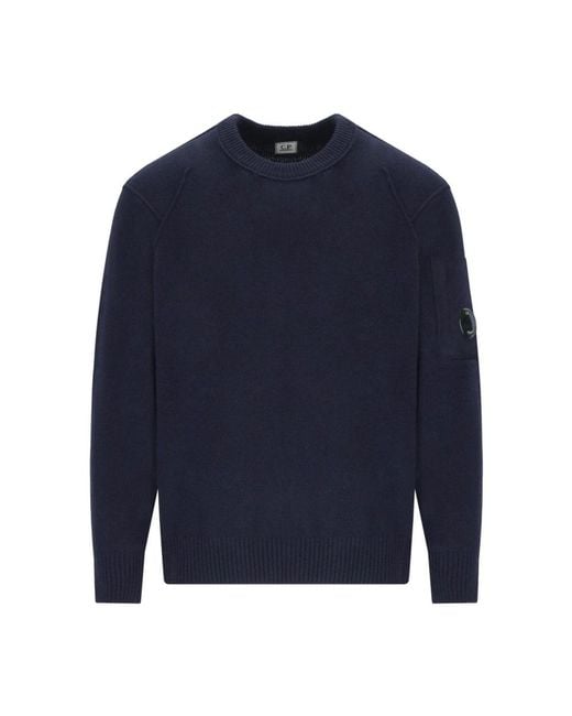 C P Company Blue Round-Neck Knitwear for men