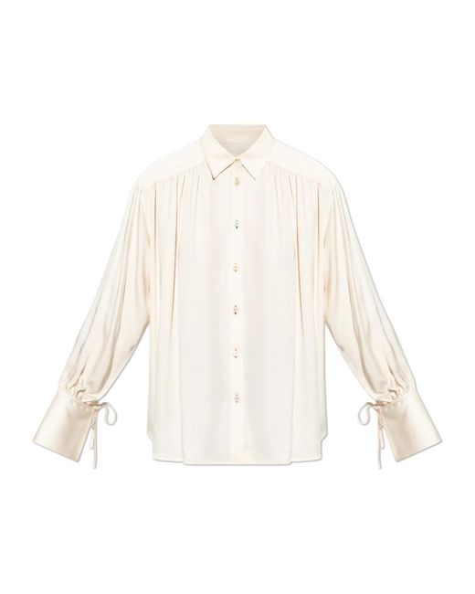 Paul Smith Overhemden ,Satijn Satijnen Blouse in het White