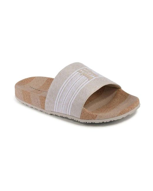 Tommy Hilfiger Gray Stilvolle Polyester-Slide-Sandalen