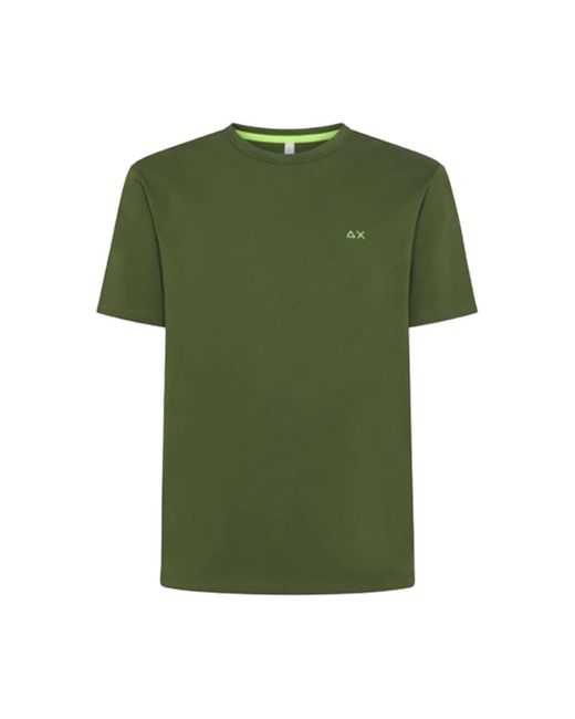 T-shirt a maniche corte verde solido di Sun 68 in Green da Uomo