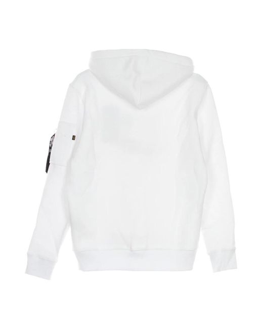Alpha Industries White Hoodies for men