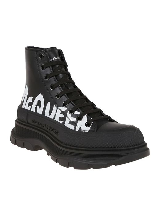 Alexander McQueen Black Lace-Up Boots for men