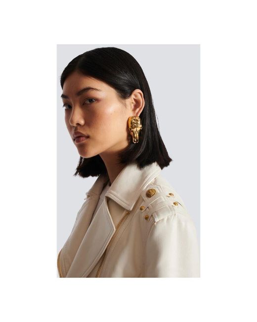 Orecchini teschio di bufalo di Balmain in Metallic