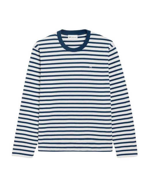 AMI Blue Long Sleeve Tops for men