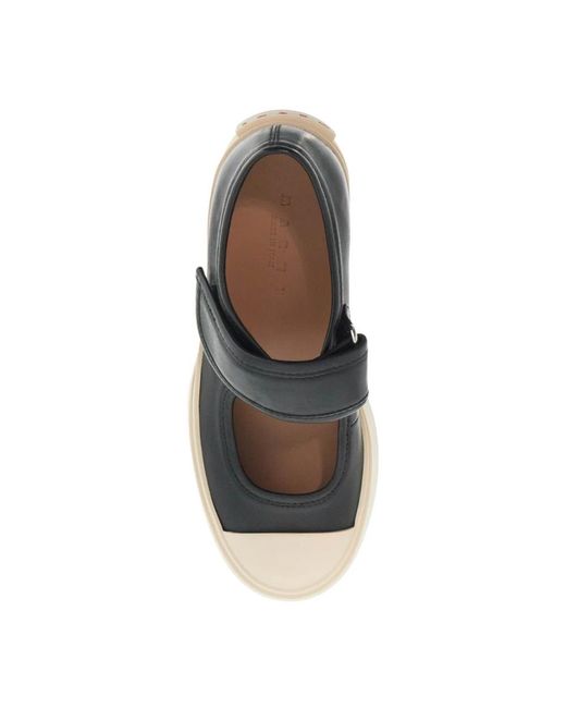 Marni Black Chunky plateau leder mary jane sneakers