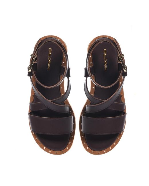 Baldinini Brown Flat Sandals