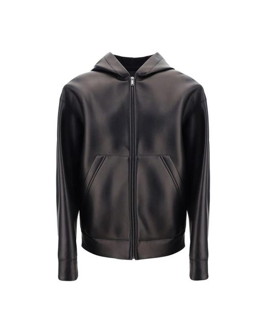 Valentino Gefütterte Lammlederjacke Mit Taschen in Black für Herren