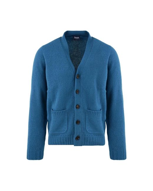 Drumohr Truien & Vesten ,Blauw Cardigan Cardigan in het Blue voor heren