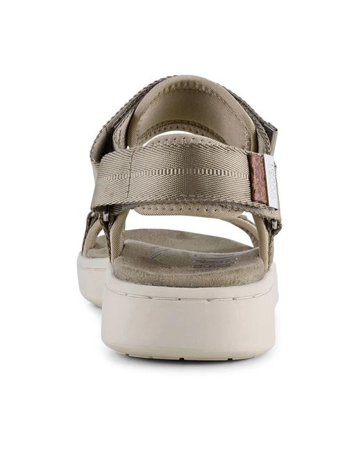 Woden Metallic Elegante komfort-sandale mit fischleder-details