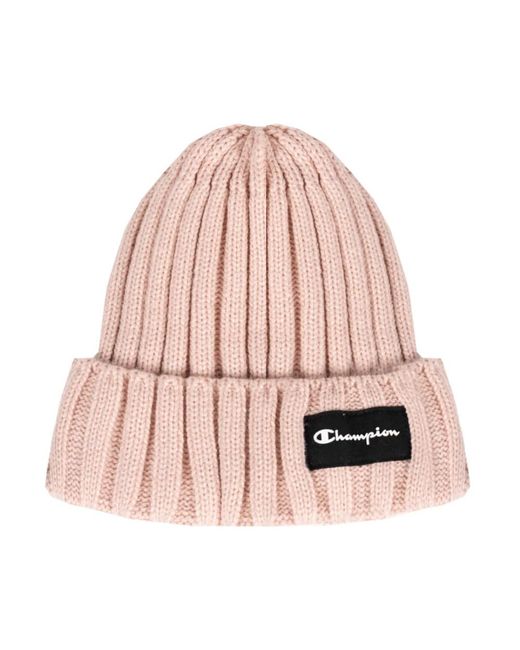Champion Accessoires ,Roze ,Casual Beanie Met Stijlvol Logo Patch in het Pink