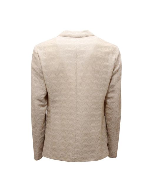 Armani Gestructureerde Jas Model E31G51 F1D05 in het Natural voor heren