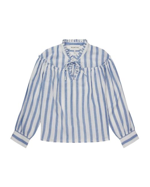 Munthe Blue Lorren tops t-shirts - blau gestreift