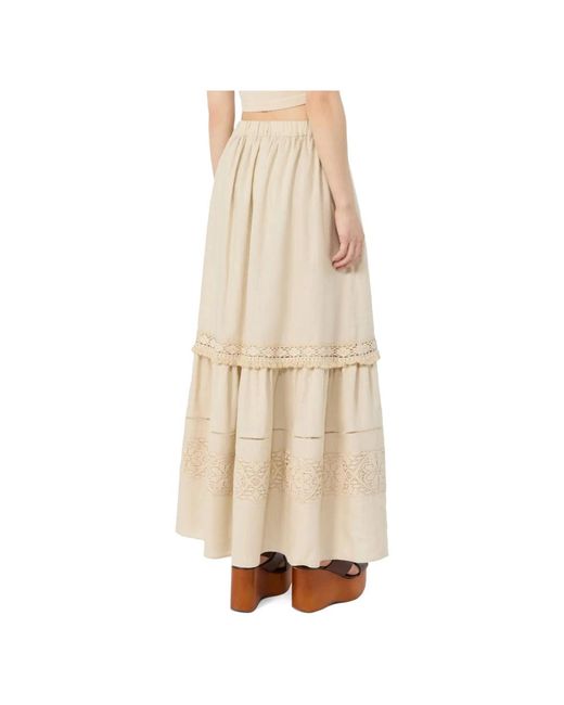 Max Mara Rokken ,Midi Rok in het Natural