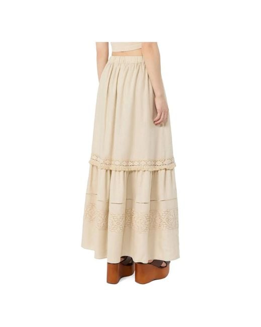 Max Mara Rokken ,Midi Rok in het Natural