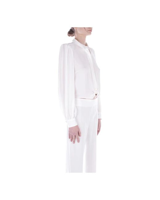 Elisabetta Franchi White Shirts,ivory button-up bluse