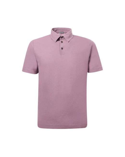 Zanone Purple Polo Shirts for men