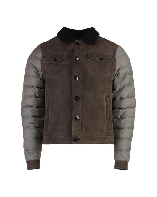 Moorer Jassen ,Bruin ,Wol Gewatteerde Ganzendonsjas in het Brown voor heren