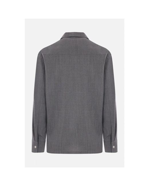 Jil Sander Graue wollhemdjacke in Gray für Herren
