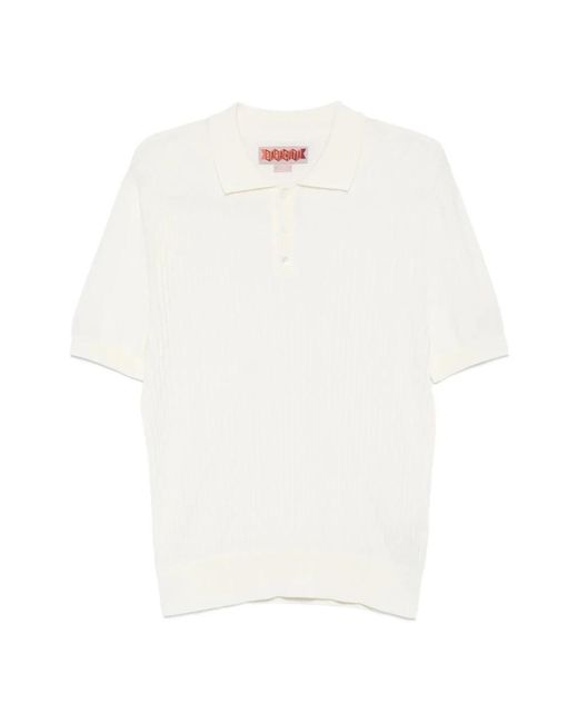 Baracuta Pattern Stitch Ss Polo in het White voor heren