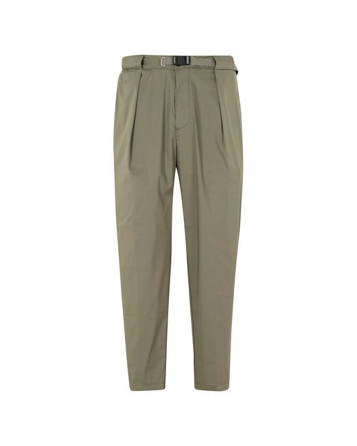White Sand Green Straight Trousers for men