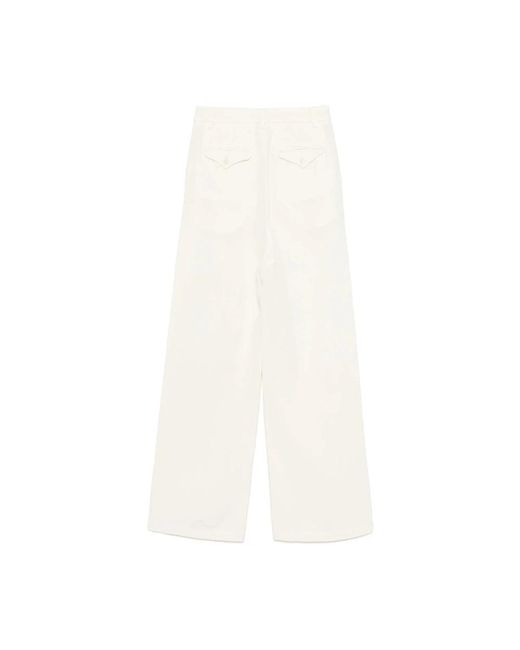 Barena White Wide Trousers