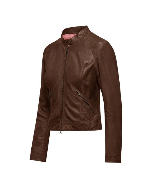 Leather Jackets Bomboogie de color Brown