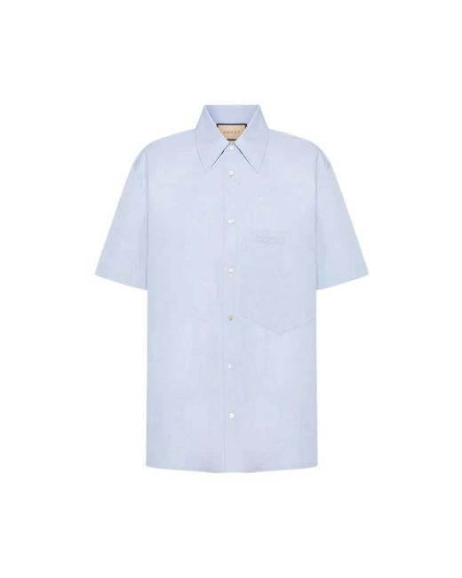 Gucci Blue Short Sleeve Shirts for men