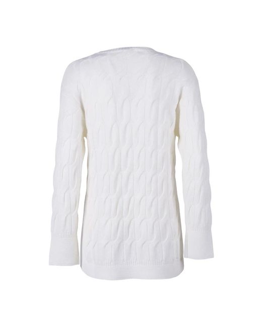 Max Mara White Round-Neck Knitwear