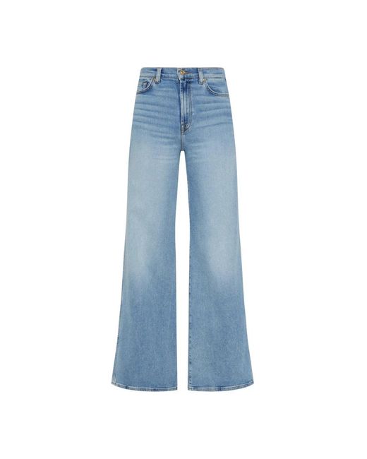 7 For All Mankind Blue Wide Jeans