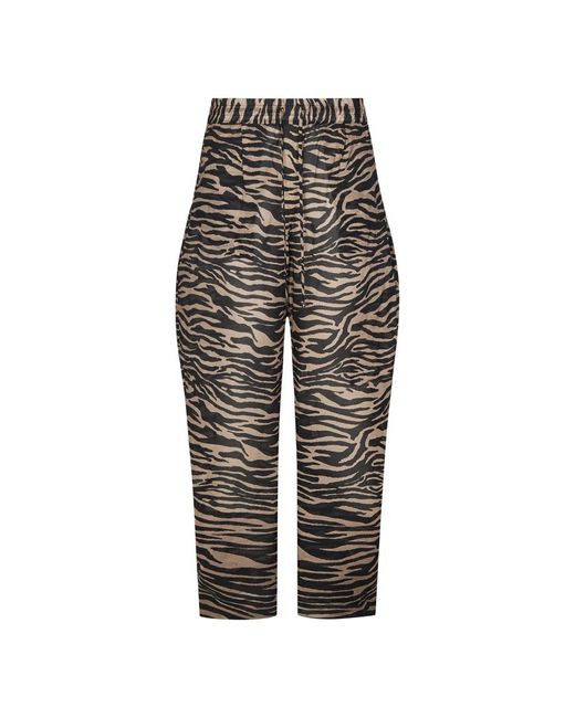 The Attico Black Zebra print wide-leg trousers
