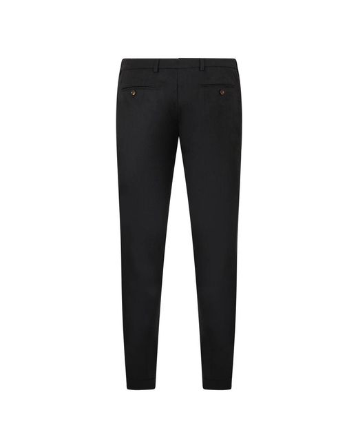 Moorer Black Slim-Fit Trousers for men
