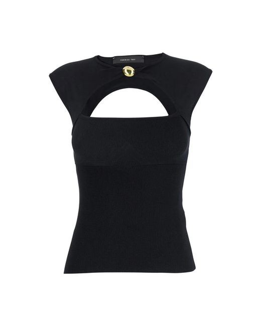 FEDERICA TOSI Black Sleeveless Tops