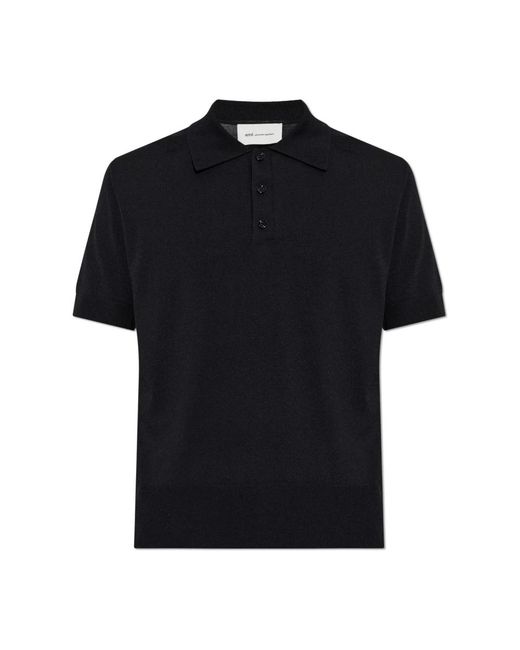 AMI Black Polo Shirts for men