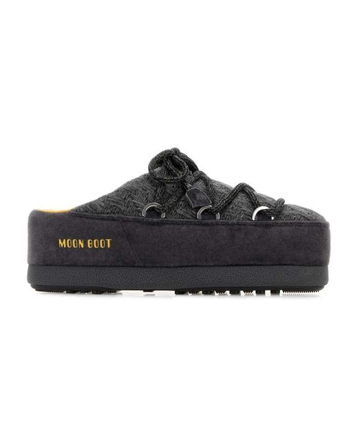 Moon Boot Black Evx Knit Mules