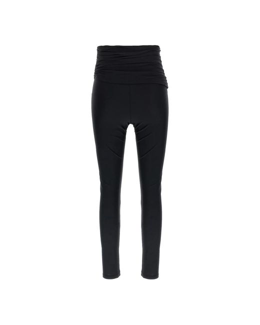 ANDAMANE Broeken ,Zwart ,Vicky Shiny Lycra Leggings in het Black