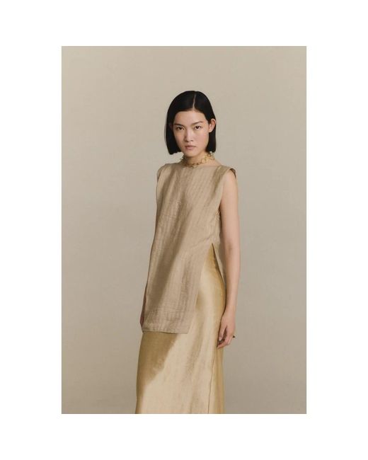 Cortana Natural Sleeveless Tops