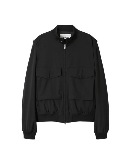 TONYWACK Black Bomber Jackets for men