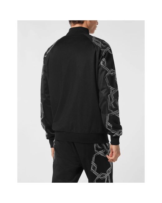 Philipp Plein Hoodies & Sweatvesten ,Zwart ,Katoen Jacket Jogging Chains in het Black voor heren