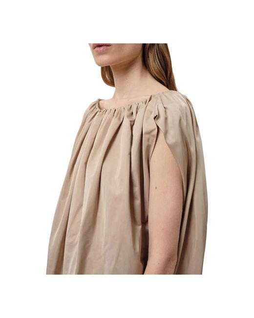 Birgitte Herskind Kleedjes ,Polyester Veronika Sand Jurk Stijlvolle Elegantie in het Natural