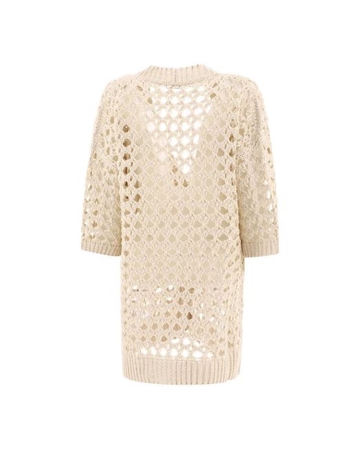 Brunello Cucinelli Mesh Gebreide Kleding Aw25 in het Natural