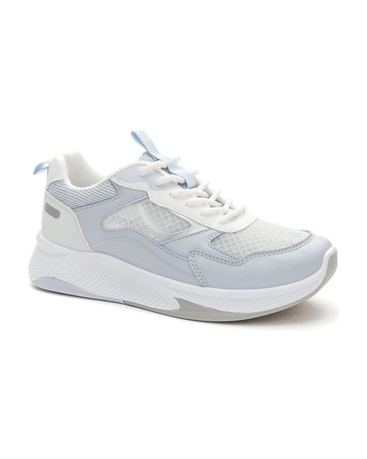 Neomood Schoenen ,Blauw ,Blauwe Gesloten Sneakers Voor Vrouwen in het White