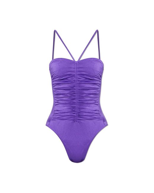 DSquared² Badmode ,Paars ,Nylon Signature One-Piece in het Purple