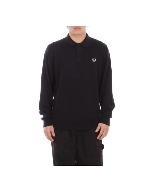Fred Perry Black Round-Neck Knitwear for men