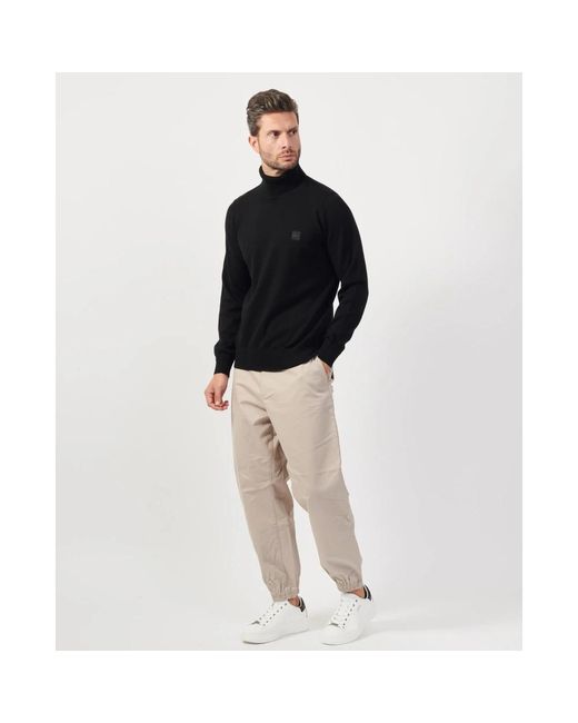 HUGO Schwarzer Rollkragenpullover Aus Kaschmir-Mix in Black für Herren