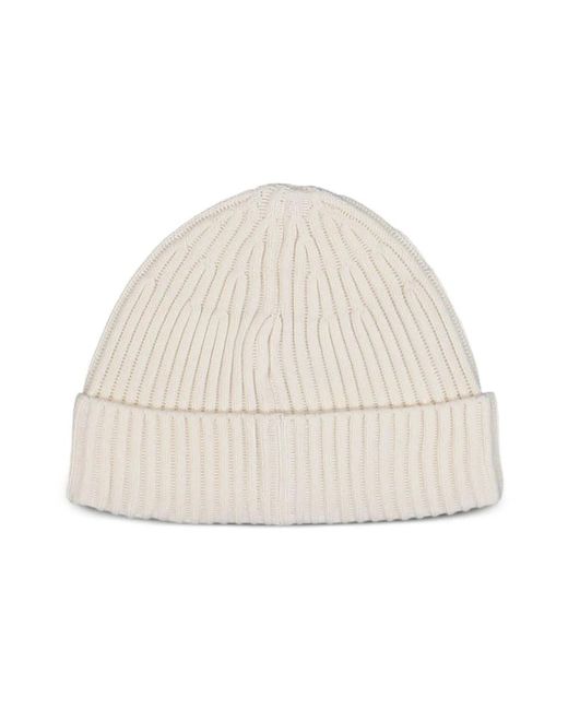 Stone Island Beanie Mit Kompass-Logo-Patch in Natural für Herren