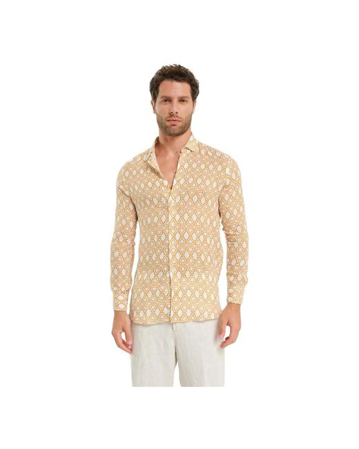 Peninsula Sommer Leinenhemd, Italienische Handwerkskunst in Natural für Herren