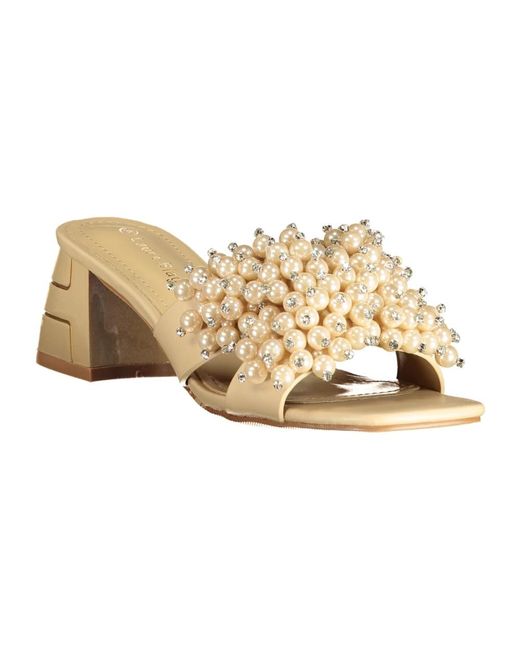 Laura Biagiotti Metallic Heeled Mules