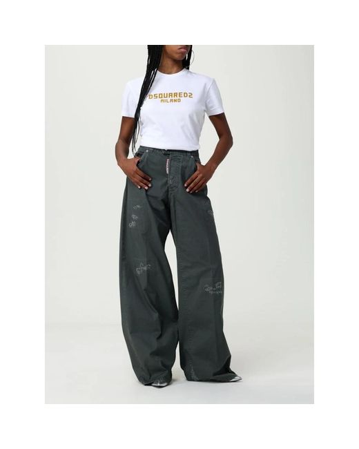 DSquared² Black Wide Trousers