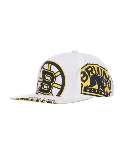 Mitchell & Ness Accessoires ,Wit ,Katoen Boston Bruins Platte Klep Pet in het Green voor heren